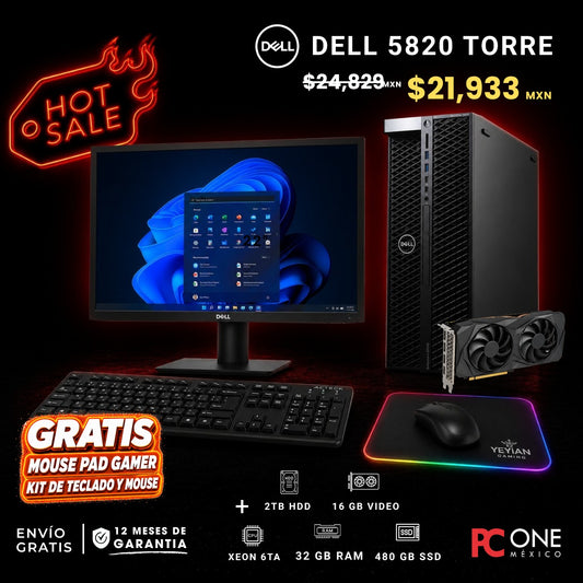 PC – Dell Precision 5820 Torre - Xeon 6ta Gen. 32 GB RAM 480 SSD + 2 TB HDD, GRAFICA 16 GB + REGALOS