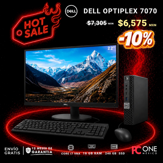 PC - DELL OPTIPLEX 7070 Mini - Core i7 9na Gen, 16 GB RAM, 240 GB SSD + 10% Descuento