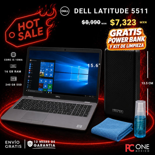 LAPTOP - DELL LATITUDE 5511 - i5 10ma Gen. 16 GB RAM , 240 GB SSD , 15.6" + REGALO
