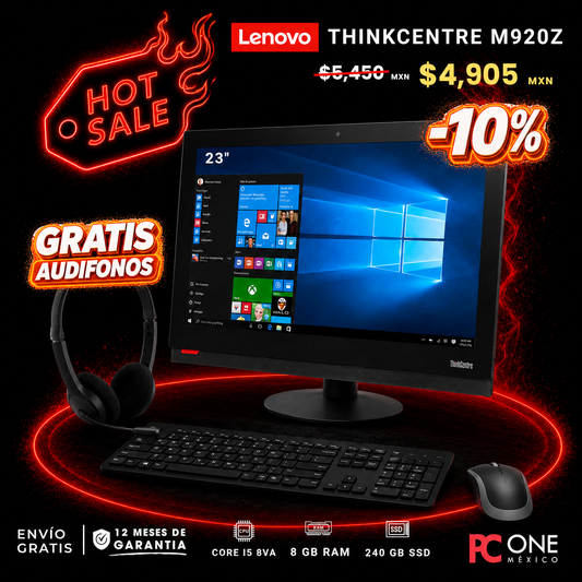AIO - LENOVO THINKCENTRE M920Z - i5 8va Gen. 8 GB RAM, 240 SSD, 23." + REGALO + DESCUENTO 10%
