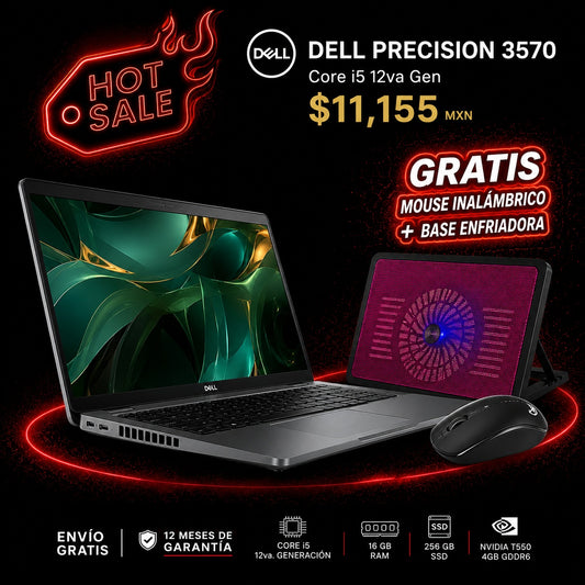 Laptop - Dell Precision 3570 - Core i5 12va Gen. 16GB RAM, 256GB SSD, GRAFICA 4GB VIDEO, 15.6" + REGALO