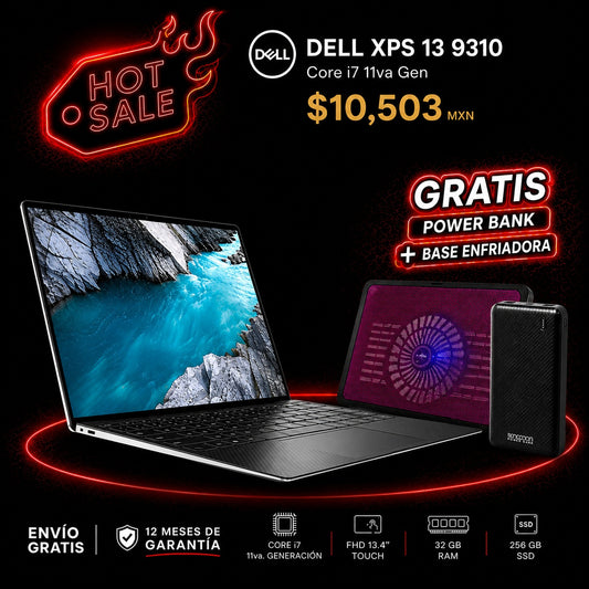 Laptop - Dell XPS 13 9310 - Core i7 11va Gen, 32 GB RAM, 256 GB SSD, +FHD 13.4" Touch + REGALO
