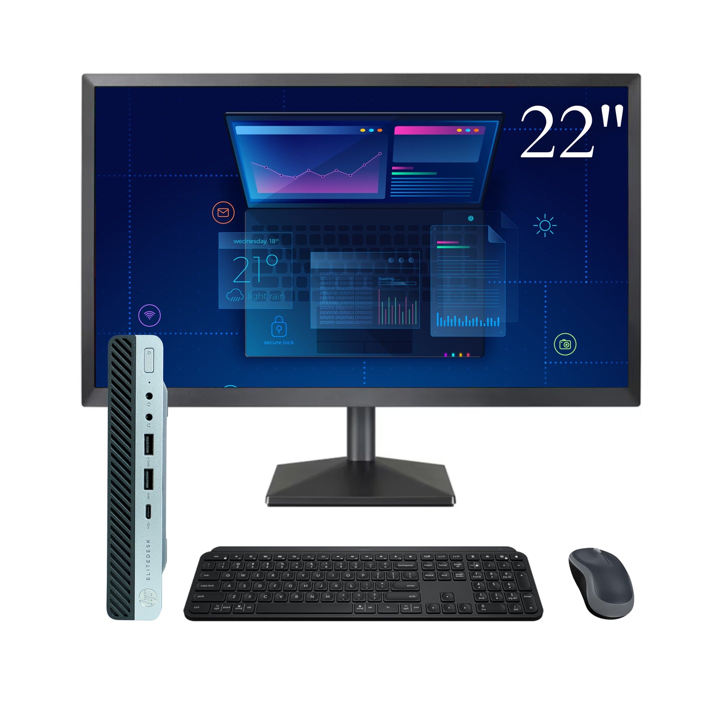 PC- HP PRODESK 600 G4 - i5 8va Gen, 16 GB RAM, 240 GB SSD, Mini
