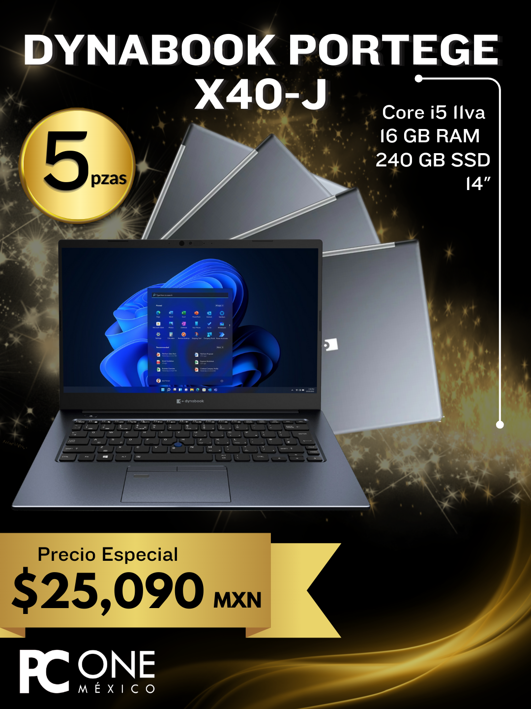 PAQUETE -  5 equipos Dinabook Tecra X40-J - i5 11va, 14"