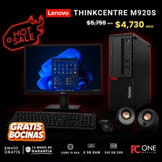 PC - Lenovo M920s SFF - Core i5 8va, 8 GB RAM, 240 GB SSD + REGALO