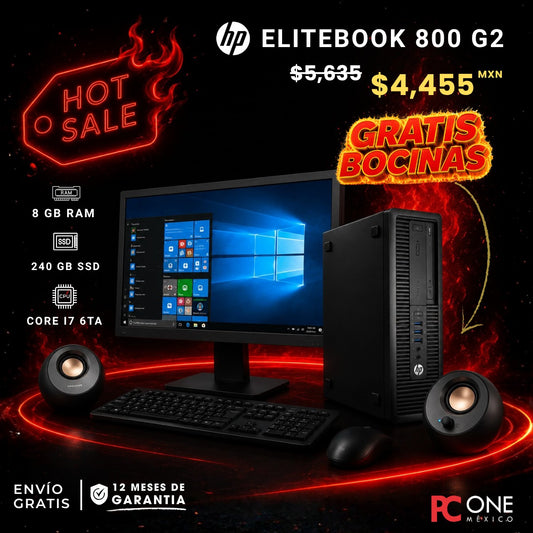 PC - HP ELITEDESK 800 G2 SFF - i7 6ta Gen. 8 GB RAM, 240 GB SSD + REGALO