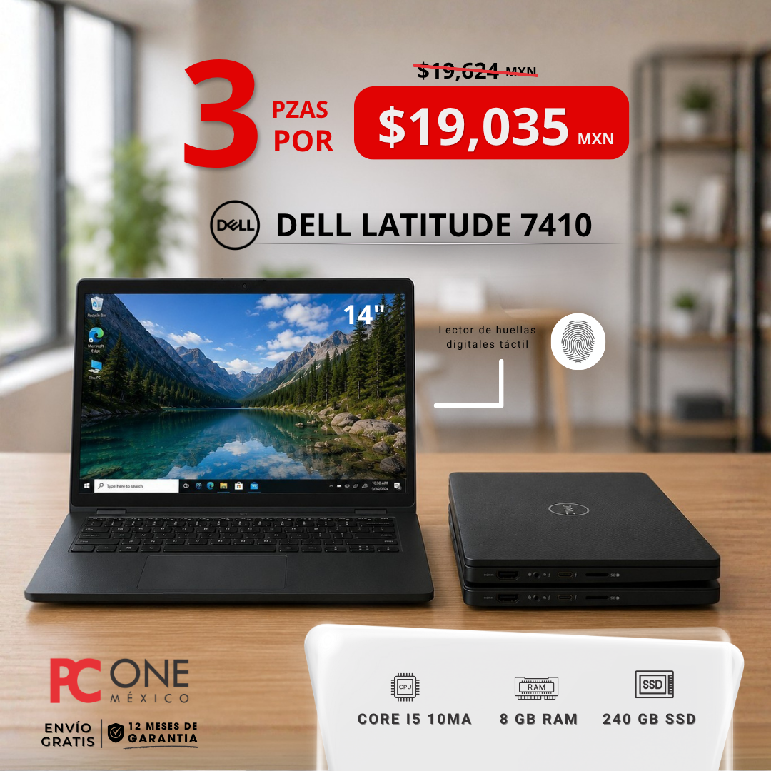 PAQUETE - 3 Laptops - Dell Latitude 7410, Core i5 10ma, 8 GB RAM, 240 GB SSD