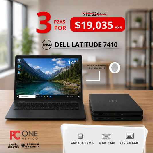 PAQUETE - 3 Laptops - Dell Latitude 7410, Core i5 10ma, 8 GB RAM, 240 GB SSD