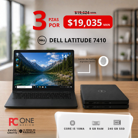 PAQUETE - 3 Laptops - Dell Latitude 7410, Core i5 10ma, 8 GB RAM, 240 GB SSD