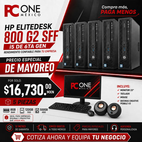5 PZS - HP PRODESK 800 G2 SFF - CORE I5 6TA GEN, 8GB RAM, 120GB SSD + 500GB HDD