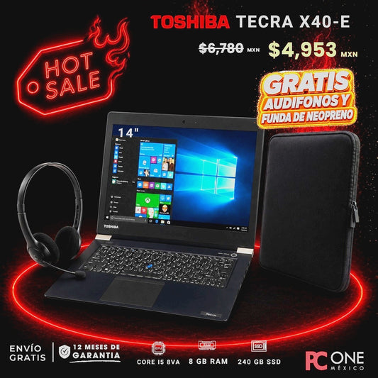 Laptop - TOSHIBA DYNABOOK TECRA X40-E - Core i5 8va gen, 8 GB RAM, 240 GB SSD , 14" + REGALO