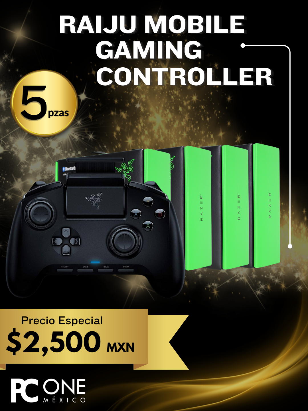PAQUETE - 5 Equipos Razer Raiju mobile gaming controller
