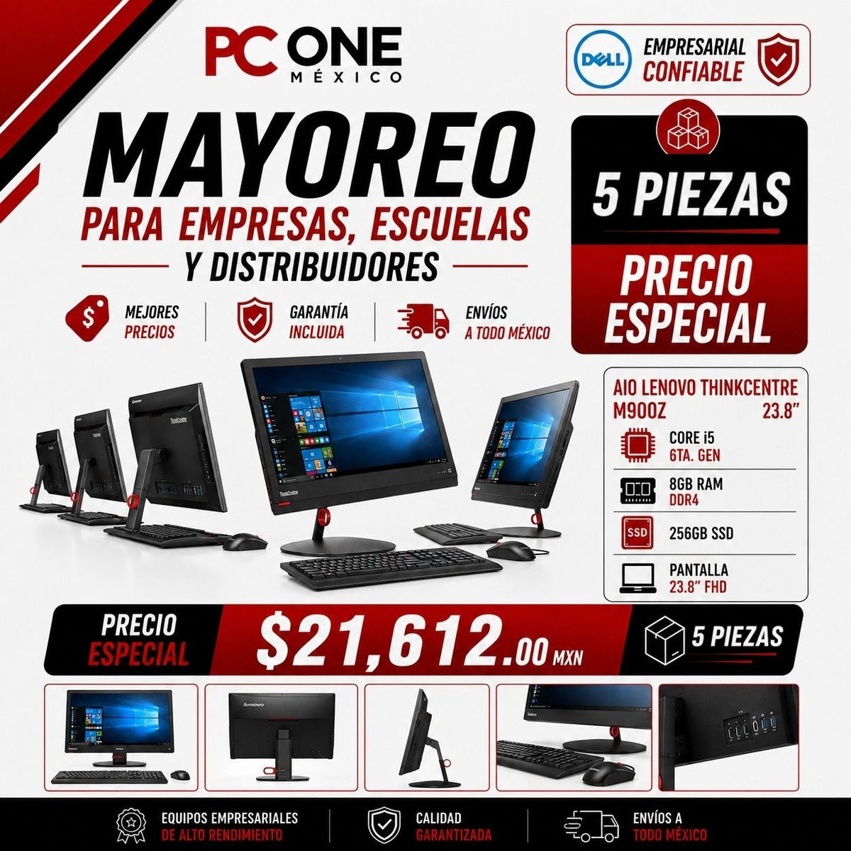 5 PZS AIO - LENOVO THINKCENTRE M900Z - Core i5 6ta Gen, 8 GB RAM, 240 GB SDD, 23.8'' (Copia)