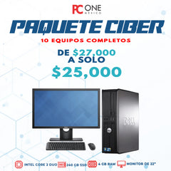 Paquete Ciber - 10 computadoras completas | Dell Optiplex | Core 2 Duo | 4 GB RAM | 240 GB SSD | Monitor de 22"