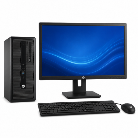 PC - HP ELITEDESK 800 G1 TORRE - CORE i5 4TA GEN, 8 GB RAM, 120 GB SSD, 22"