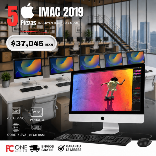 PAQUETE 5 PZS - IMAC 2019 - Core i7 8va Gen, 16 GB RAM, 256 SSD, 21.5"